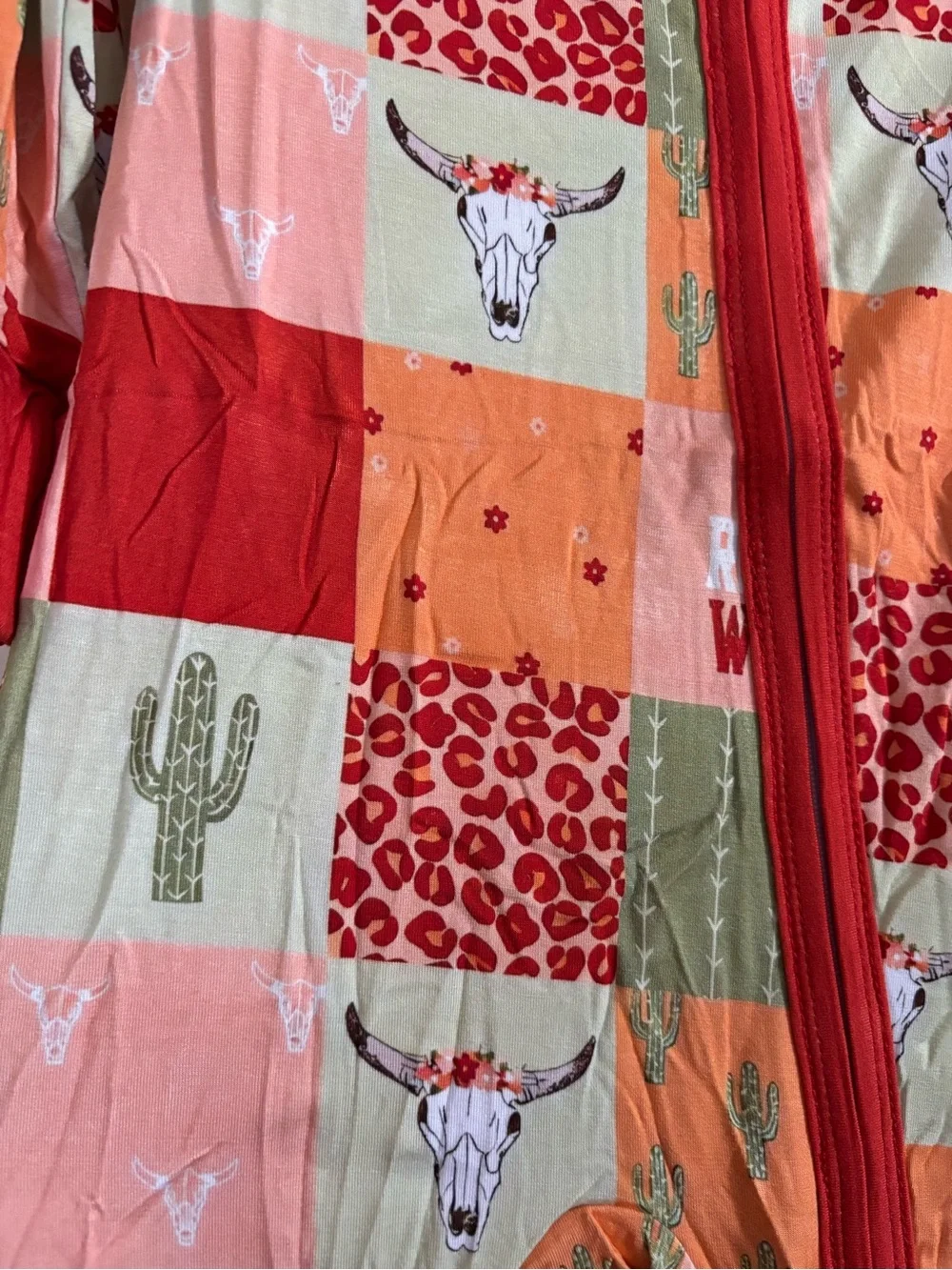 Coulter Kids Red & Multi Patchwork One-Piece Footie